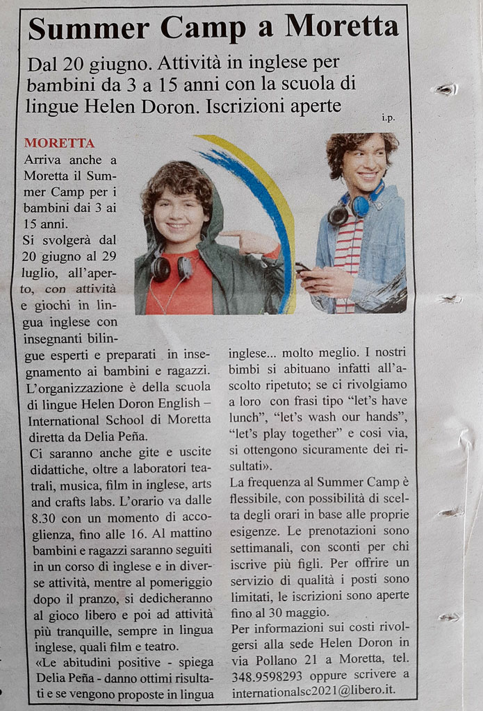 Articolo-summer-camp-la-pancalera-helen-doron-scuola-lingue-international-school-moretat